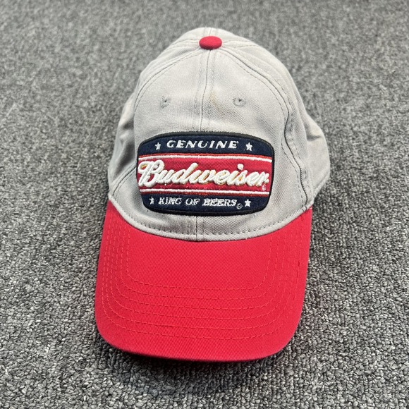 Budweiser Vintage Aesthetic Snapback Hat OS Grey Red King of Beers Patch Logo — photo 2